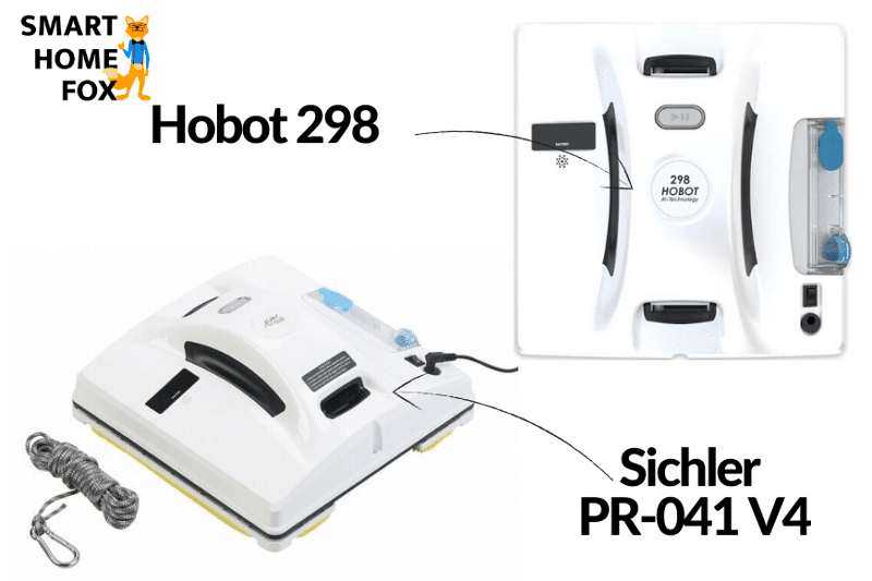 Der Hobot 298 und der Sichler PR-041 V4 sind nebeneinander auf einem Bild zu sehen.